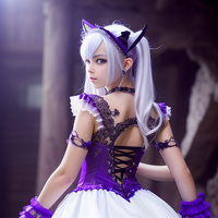 出力実験（女の子/紫） Realistic Vision V1.3